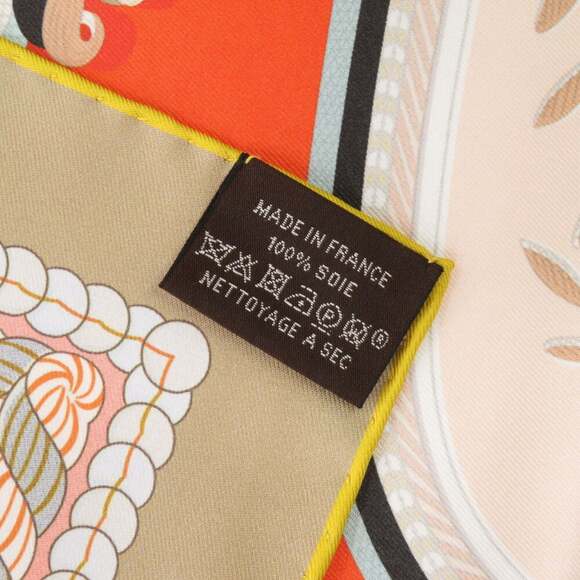 HERMES Orange Silk Scarf - Picture 7 of 7
